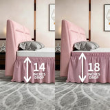 ANARACHON Twin Bed Skirt, Elastic Wrap Around Bed Skirt Twin Size, Bed Skirts for Adjustable Bed, Easy Fit with 18" Drop Length Tailored Drop Dust Ruffle (Pink)