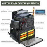 MATEIN Fishing Backpack, Water Resistant Tackle Storage Bag with Rod Holders & Cooler, Fishing Gifts for Men
