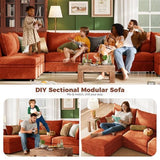 Oversized Modular Sectional Sofa, Large 9 Seater L Shaped Couch with Storage Ottoman with Reversible Chaise Deep Seat for Living Room