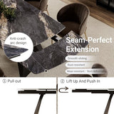 Honyee Extendable Dining Table with Leaf, 65 to 95 Inch Rectangular Sintered
