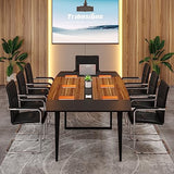 Tribesigns 8FT Conference Table, 94.48L x 47.24W x 29.52H Inches Boat Shaped Meeting Table with Rectangle Grommet