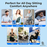 SelectSoma Super Large Gel Seat Cushion for Long Sitting - 18.5" x 17.5" - Breathable Cooling Design - Pressure Relief for Sciatica