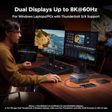 Maxidok Thunderbolt 5 Dock Revodok 17 in 1, 120Gbps, M.2 SSD Slot, 3×TBT5, Single 8K/Dual 6K,240W Total Charging