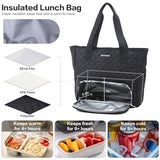 Lunch Tote Bag for Women,15.6" Laptop Work Bags with Insulated Lunch Compartment,2-in-1 Water-resistant Work Bag for Teacher Nurse Travel Office Daily School