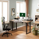 4-Leg Standing Desk with Storage Electric Adjustable Height with 3 Drawers & Shelving Home Office
