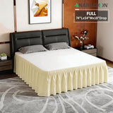 ANARACHON Full Bed Skirt, Elastic Wrap Around Bed Skirt Full Size, Bed Skirts for Adjustable Bed, Easy Fit with 18" Drop Length Tailored Drop Dust Ruffle (Light Yellow)