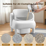 GTPLAYER Smart Cat Litter Box, Open-Top Self Cleaning Cat Litter Box with App Control, Safety Sensors, Large Capacity Waste Bin, Easy Maintenance, Automatic Litter Box for Multi-Cat Homes,White