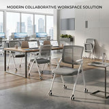 100Pack Folding Office Chair on Wheels,Heavy Duty Conference Training Chair