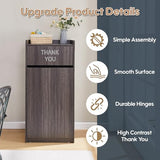 Trash Can Cabinet, Commercial Trash Cans 40 Gallon Wooden Trash Can and Garbage Receptacle with Tray Holder