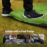 OGERY Double Sleeping Pad for Camping, 6" Extra-Thick Reinforced Camping Sleeping Pad with Pillows & Built-in Foot Pump, Ultralight Inflating Camping Mattress for Backpacking Tent Hiking Travel
