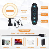 Video Conference Lighting Kit, Ring Light Clip on Laptop Monitor with 5 Dimmable Color & 5 Brightness Level for Webcam Lighting/Zoom