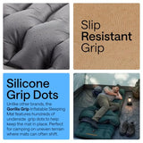 GORILLA GRIP Slip-Resistant Inflatable Sleeping Pad, Puncture Resistant Lightweight Camping Mattress, Foot Pump, Air Mats for Travel Backpacking, Inflating Bed Camp Sleep Pads for Tent, Hunter Green