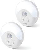 YELKO Plug-in Motion Sensor Night Light with Dusk to Dawn Sensor, 5-Level Dimmable, Adjustable Delay Time for Bedroom, Bathroom, Hallway, Stairs, Nursery, Night Camping, Cool White, 2 Pack