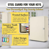 Flexzion Key Box Wall Mount with Code, Key Cabinet with 60 Key Holder Organizer Locker Case