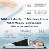 Hazli Matrix AirCell Memory Foam Camping Mattress Pad - Roll Up Mattress for Adults - Portable Cot Sleeping Pad for Camping - Floor Mat or Bed Roll for Car, SUV - 72’’ X 26’’ X 3’’ Light Grey