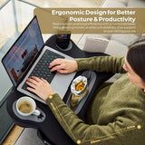 Cushioned Lap Pillow for Reading, Gaming, Work & Travel, Soft & Portable Laptop Desk for Bed, Couch