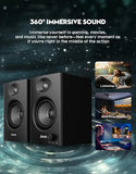 60W Computer Speakers for Music and Gaming, Active Bluetooth 5.3, Stereo 2.0 Speakers for Desktop PC or Laptop