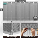 Sorbus 8 Panel Room Divider 6 ft. Tall - Privacy Screen, Extra Wide Double Hinged Panels