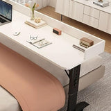 LAKIQ Modern Rolling Laptop Desk for Bed White Over Bed Computer Desk