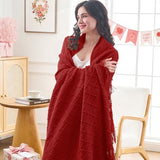inhand Pomegranate Red Knitted Throw Blanket for Couch Bed, Mothers Day/Mom Birthday Gifts for Mom from Daughter Son, Soft Lightweight with Tassels, Farmhouse Decorative Blanket for Women, 50"x60"
