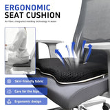 Gooo&Ma Ergonomic Seat Cushion with Air Fiber Core, Office Chair Cushion with Washable Cover (Black)