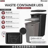 Recycle Waste Garbage Container for Kitchen Cabinet Pullouts, White, RV-35-11-2 - Large Plastic Bins for Home and Office