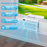 Electactic Window Air Conditioner, 14000 BTU Window AC Unit, Cooling Room 700sq.ft, Fast Cooling, 24H Timer,Dehumidifier Mo, Energy Saving, Remote Control for Living Room, Bedroom, Office