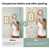 MelunMer Floral Wallpaper Peel and Stick Wallpaper Boho 17.3"x393" Self Adhesive Removable Wall Paper for Bedroom/Bathroom Wildflowers Contact Paper for Cabinets Covering Wall Papers Deco Botanical