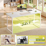 PRAISUN 55 Inch Computer Desk, Home Office Desk with Spacious Desktop, Modern Gaming Desk, Writing Study Table for Bedroom, Small Spaces
