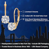 Gem Stone King 0.20-1.50 Cttw 14K Yellow Gold Round Lab Grown Diamond Leverback Dangle Earrings