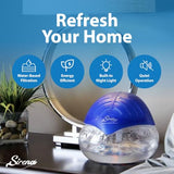 Sirena Twister Air Purifier (Blue) - Water Filter Air Washer For Home and Office - Essential Oil Aroma Diffuser With LED Night light