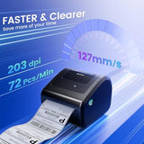 Bluetooth Shipping Label Printer 4x6, D450BT Thermal Label Printer for Shipping Packages