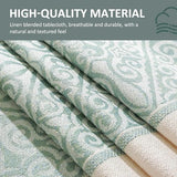 UWWGKK 55"x120" Sage Green Damask Tablecloth Waterproof French Vintage