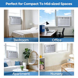 Electactic 5000 Btu Window Air Conditioner, AC Window Unit Up to 150 Sq.Ft, 2 Cooling & Fan Speeds,51DB Ultra-Quiet, Mechanical Controls, Air Conditioner for Bedroom, Apartment, Office