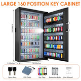 144 Position Key Lock Box Wall Mount with Combination Lock, Anti-theft Heavy Duty Key Safe with Adjustable Racks