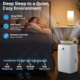 14,000 BTU Portable Air Conditioners, Cools Up to 750 Sq.Ft, Auto-Evaporation Low Noise, 3 in-1 Portable AC Unit with Remote Control Fits for Large Room, Office, Garage, White