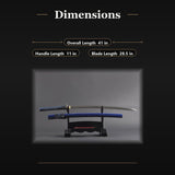 Kraken Katana, 1045 Carbon Steel Hand Forged Full Tang Japanese Sword