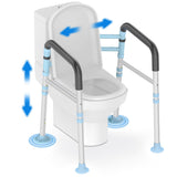 Delog Toilet Safety Rails 300 lb - Adjustable Toilet Safety Frame & Rails, Toilet Safety Rail for Elderly Adults, Toilet Handles for Seniors, Toilet Bars for Elderly & Handicap (Blue)