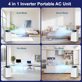 Humhold Inverter 16000BTU Portable Air Conditioners with Remote, Free Stand Cooling Portable AC Unit for Room up to 800 sq.ft, with Dehumidifier & Fan, Dual Hose, Quiet Sleep Mode(42dB), Windows Kit