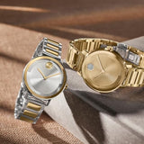 Movado Bold Women's Gold-Plated Crystal-Set Watch