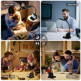 Sailstar Desk Lamp, LED Desk Lamps for Home Office, Wireless Charger Small Desk Lamp with Pen Holder, 3 Color Modes, Dimmable, Black