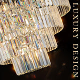 CATINER 36" Large Crystal Chandelier,23-Light Modern Chrome Light Fixture