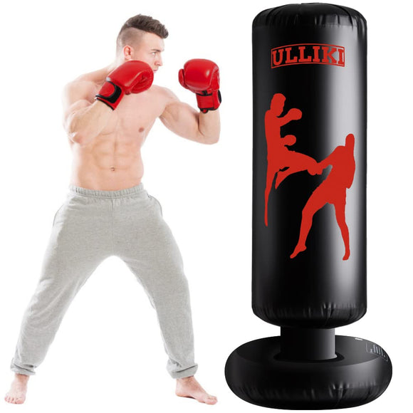 Freestanding Punching Bag for Adults, Kick Boxing Bag with Stand for Adults, Blow up Punching Bag for Kids 12-14 ULLIKI