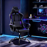 Black Gaming Chair | Ergonomic High Back Desk Chair Racing Style with Lumbar Support, Headrest & Arms