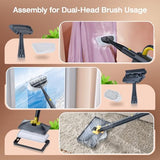 ScrubWiz Steam Mop with Detachable Handheld Steam Cleaner, 10-in-1 Multi Accessories, Quick 10s Heat, 350ml and 2-Level Steamer for Cleaning Floor, Carpet, BBQ Grill, Tile, and Grout, Gray