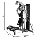 Inspire Fitness M3 Home Gym with Built in Crunch Bench - Total Body Multi Gym for Legs, Arms, Chest & Back - Smooth Full Body Workout Machine with LAT Bar, Easy Curl Bar, Fly Handles & Ankle Strap Inspire Fitness