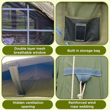 Large Luxury Inflatable Camping Tent, Technology Cotton Canvas Tent for 4-6-8-10-12 People | Breathable and Waterproof Tent with Skylight and Stove Jack, Suitable for Family Camping of 12 ㎡