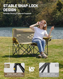 FanttikOutdoor Zeta L11 Duo Pro Double Camping Chair, 2 Person Portable Folding Couch, High Strength Loveseat with Cup Holder & Carry Bag for Travel, Games, BBQ, Backyard, Support up to 600 lbs, Khaki