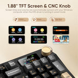 Wireless Mechanical Keyboard, TFT Screen & Knob, Tri-Mode BT5.0/2.4GHz/USB-C Hot Swappable Custom