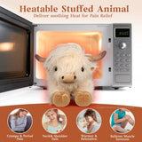 Highland Cow Stuffed Animals, Microwavable Stuffed Animal Adorable Fluffy Highland Cow Plush for Warmth Comfort, Heatable Coolable Lavender Scent Toy, Cute Soft Plushies Gift for Kid Boy Girl & Adult